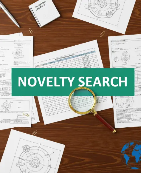 Patent drafting on a blueprint