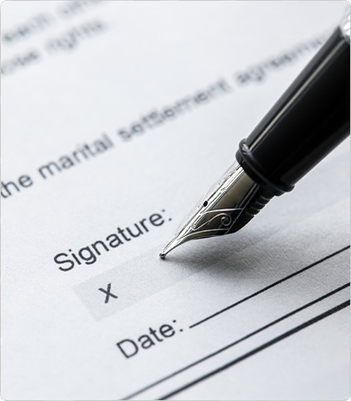 Signature on a document